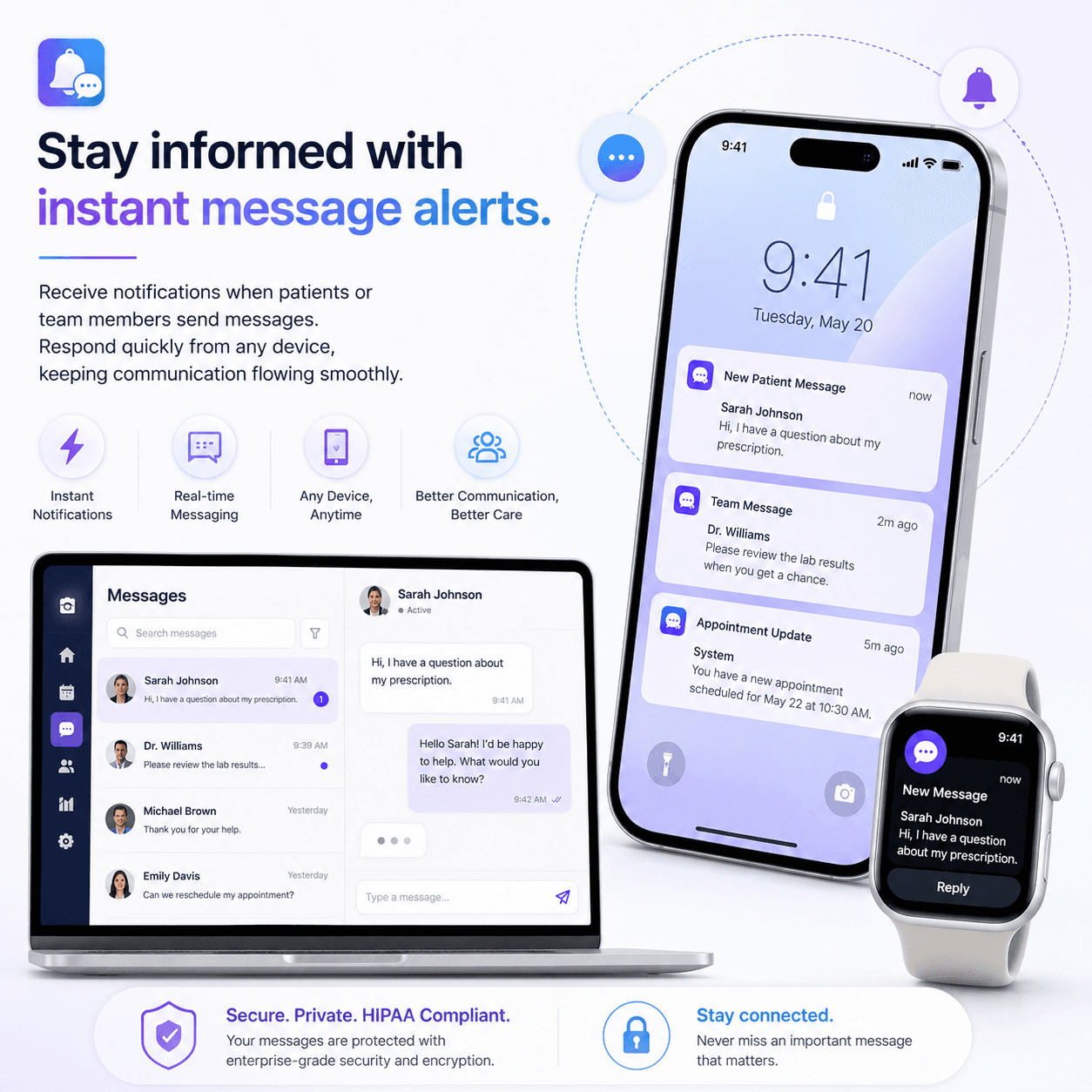Real-time messaging notifications